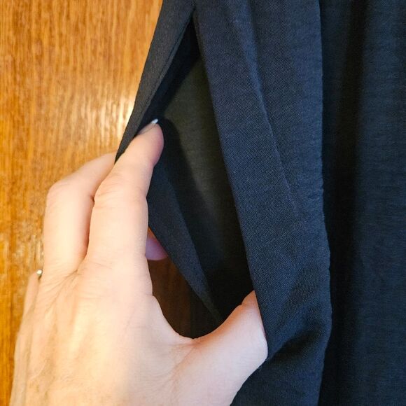 MAYFASEY Black High-Waisted Long Palazzo Wide-Leg Pants Size L | Flowing Fit New - Picture 5 of 9